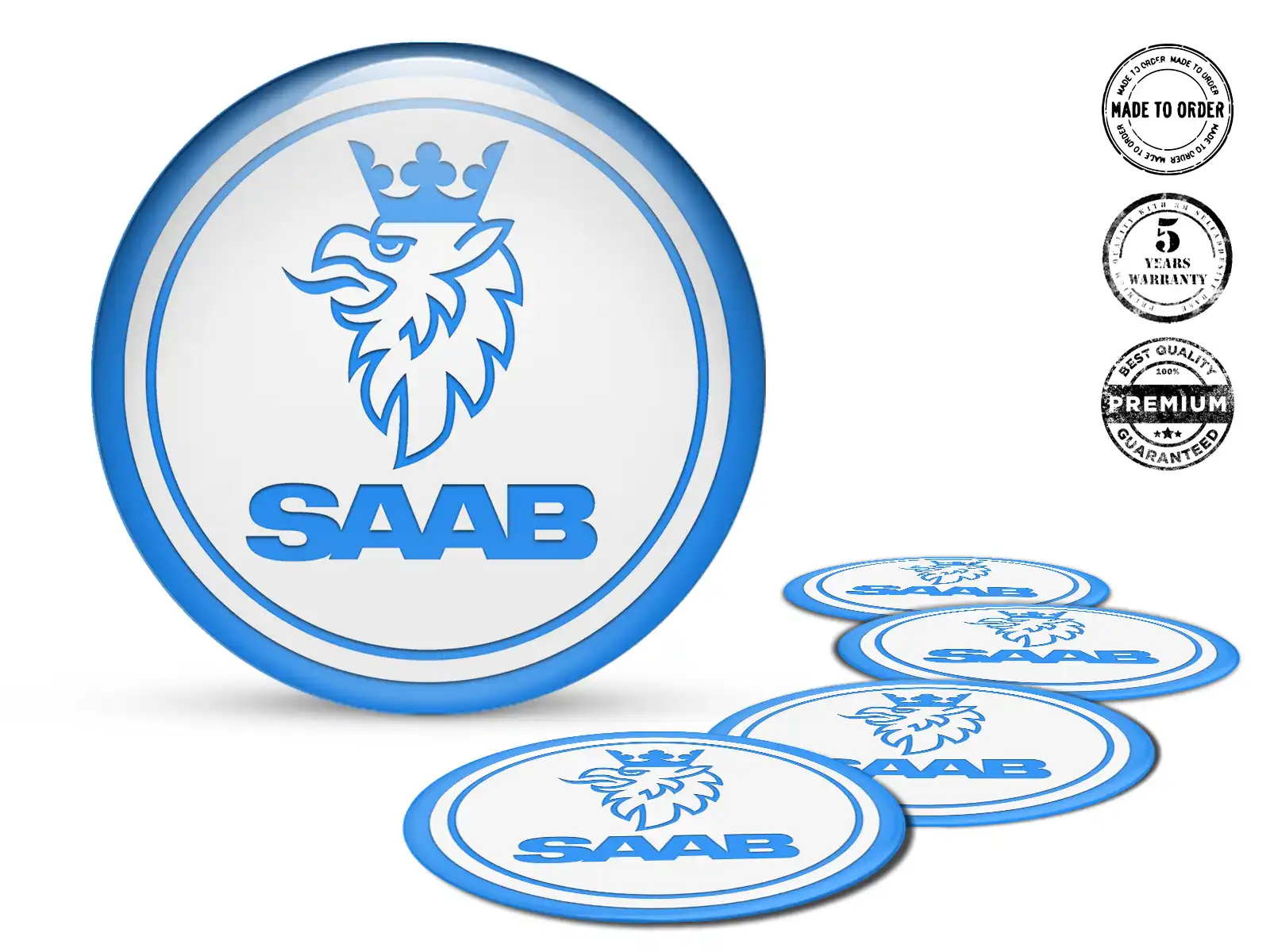 Saab Radaufkleber Ausgabe Premium Epoxy-Labels